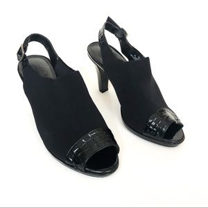 Life Stride Vampress Black Knit and Embossed Heels